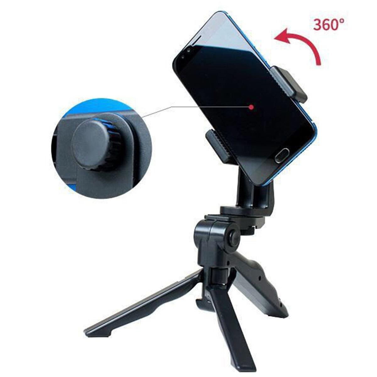 Handheld Desktop Tripod Stand With Phone Clip Mini Mobile Phone Tripod Stand For 5.5-9cm Wide Phones For Live Broadcasting (RS)(1U50)(TLC2)(1U47)