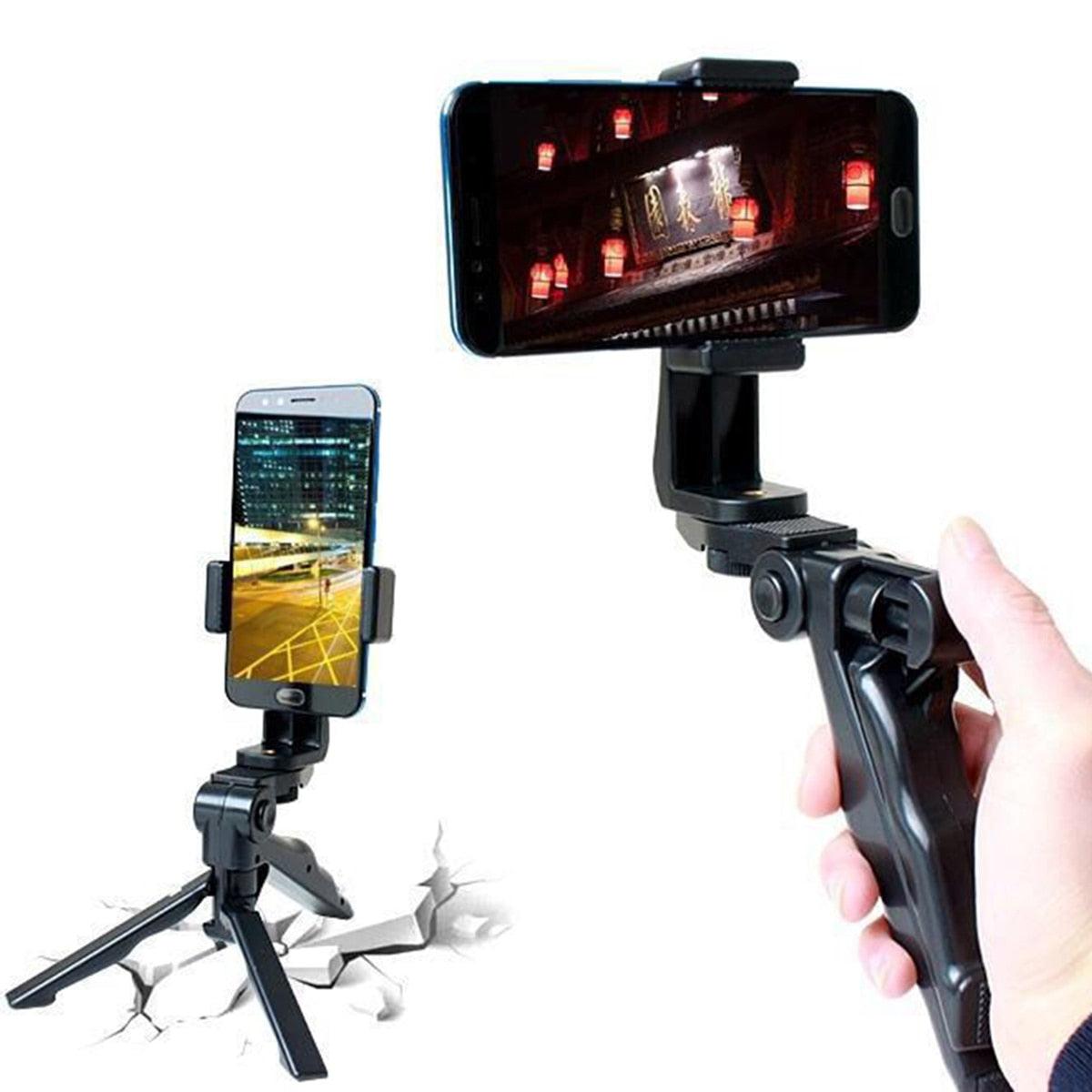 Handheld Desktop Tripod Stand With Phone Clip Mini Mobile Phone Tripod Stand For 5.5-9cm Wide Phones For Live Broadcasting (RS)(1U50)(TLC2)(1U47)