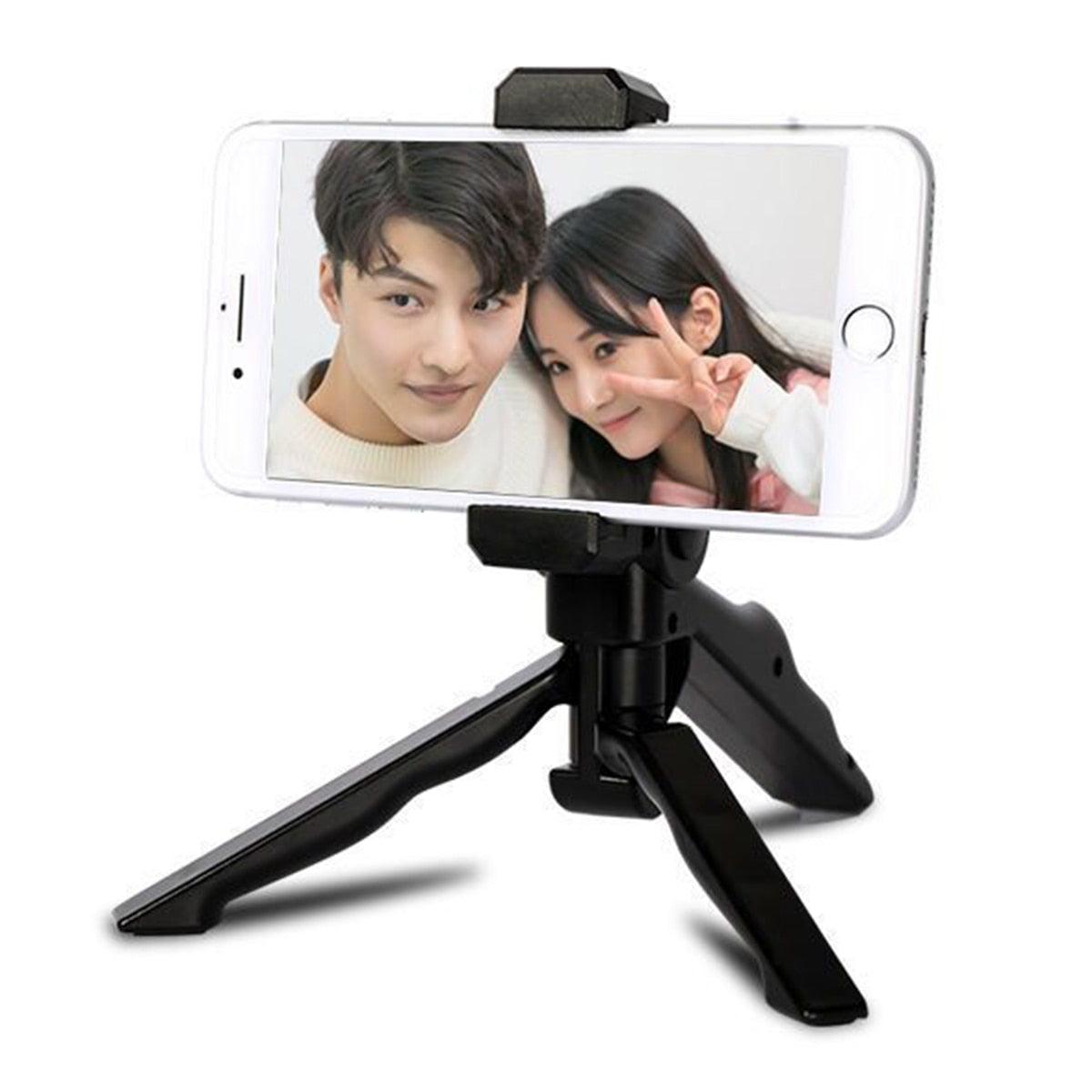 Handheld Desktop Tripod Stand With Phone Clip Mini Mobile Phone Tripod Stand For 5.5-9cm Wide Phones For Live Broadcasting (RS)(1U50)(TLC2)(1U47)