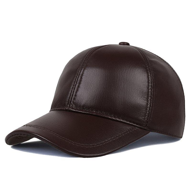 Trending Genuine Leather Hat - Autumn Men's Cowhide Leather Beret Elegant Fashion Cap (MA3)(F102)
