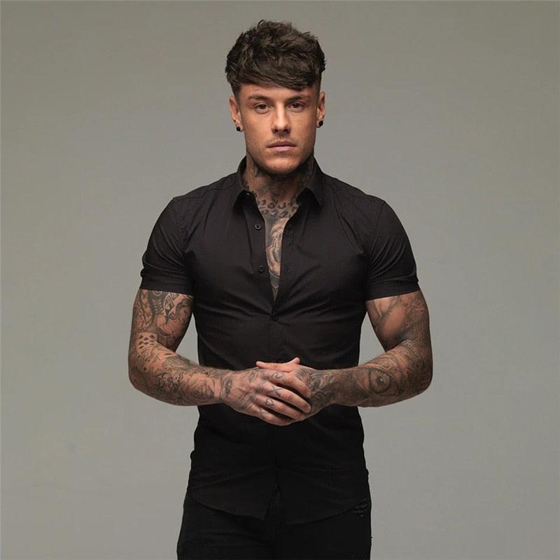 Great Summer Fashion Slim Fit Button Short Sleeve Shirts - Men Casual Sportswear Dress Shirt (TM1)(T2G)(1U8)(TM8)