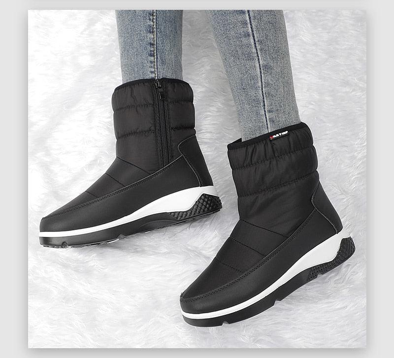 Women Winter Platform Zip Ankle Boots - Waterproof Boots - Ladies Original Breathable Casual Shoes (BB2)(CD)(WO4)(BB5)(F38)(3U38) - Deals DejaVu