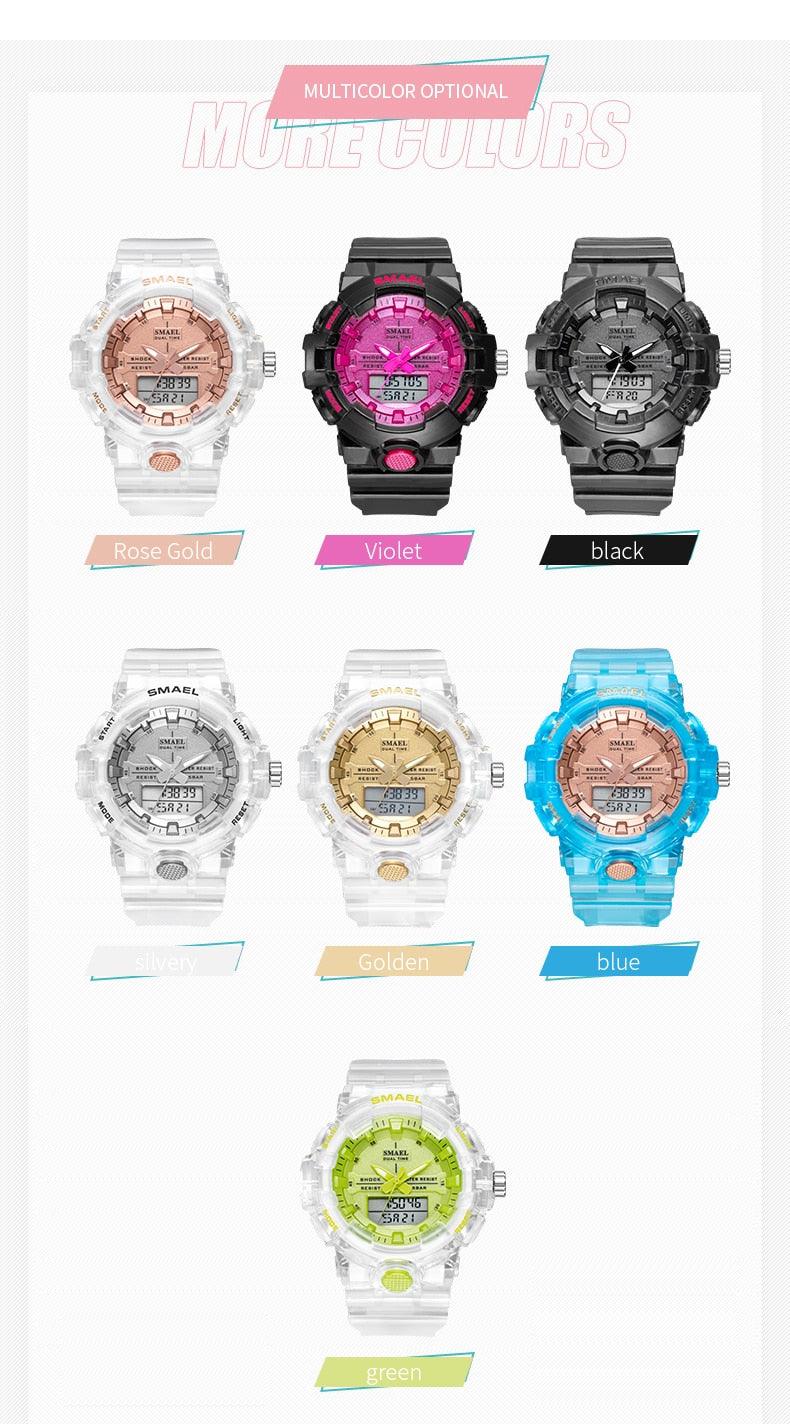 Woman Watch Quartz - Sports Watches Kids 50M Waterproof Wristwatches - Jelly Starp Clock 8025 Children Clocks Lady Watch Women (RW)(1U82)(1U84)(1U48)