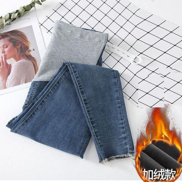 Trending Winter Maternity Leggings - Warm Trousers Plus Velvet Clothes Pregnancy Pants For Pregnant Women Thickened Leggings Clothing Pants (1U4) (Z2)