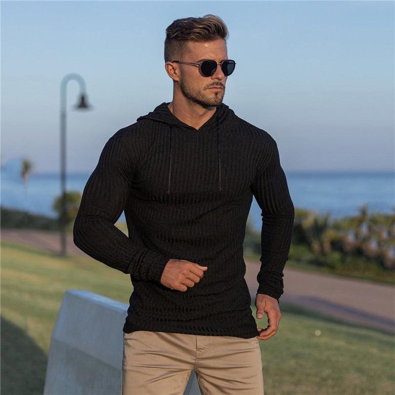 New Fashion Winter Hooded Sweater - Men Warm Turtleneck - Mens Sweaters - Slim Fit Pullover Men Classic Sweaters (TM5)(CC1)(1U100)(TM7)(1U101)(1U100)