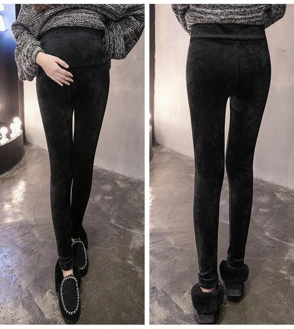 New Velvet Maternity Leggings Pants For Pregnant Women - Warm Winter Maternity Clothes -Thickening Pregnancy Trousers Clothing (2Z7)(7Z2)(1U4)