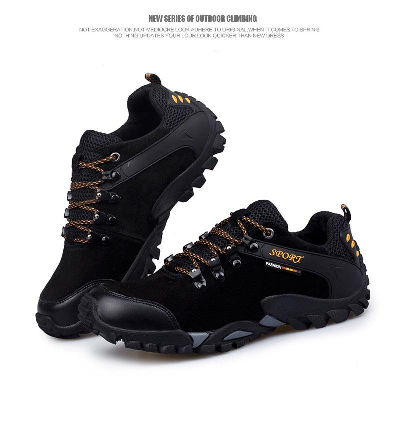 Great Casual Men Shoes Outdoor Leather Lace-up Mans Sneaker - Autumn Black Male Slip Anti-skid Walking Footwear Plus Size 38-46 (MSC3)(MCM)(1U16)(1U12)(MSC2A) - Deals DejaVu