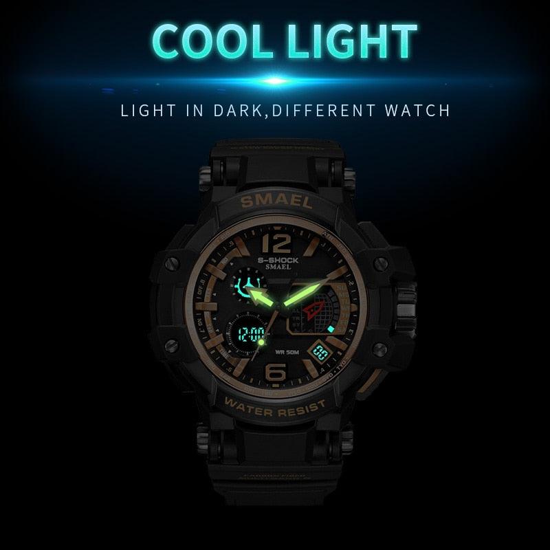 Sport Watches For Men Military Clock - Watch 50M Waterproof Luminous White Wristwatch Band (MA9)(RW)(1U84)