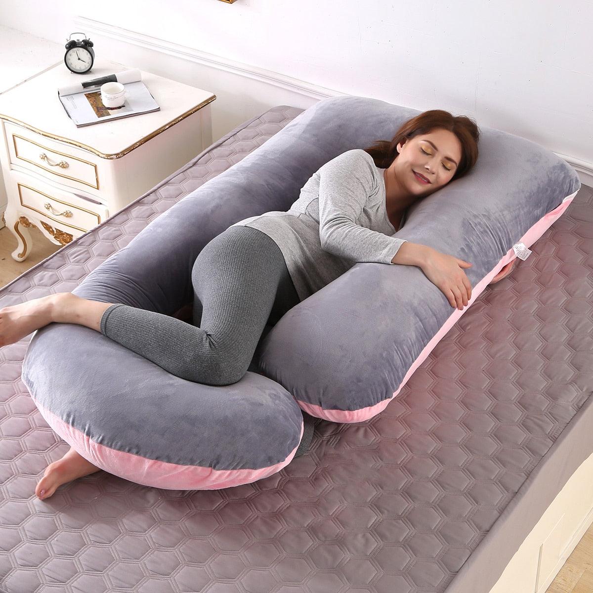 Superior Quality Pregnancy Pillow - Large Size Sleeping - Support Pillow For Pregnant Women - Nice J Shape Maternity Pillows (8Z2)(9Z2)(1Z3)(1U7) - Deals DejaVu