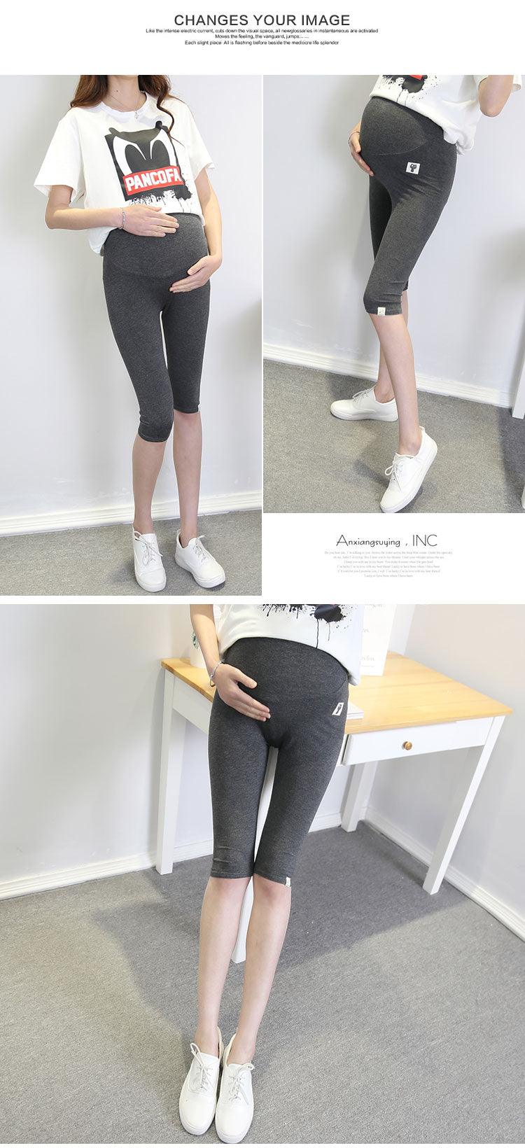 Trending Summer Thin Modal Maternity Short - Legging Elastic Waist Belly Capris Pants - Clothes for Pregnant Women (2Z7)(7Z2)(1U4)
