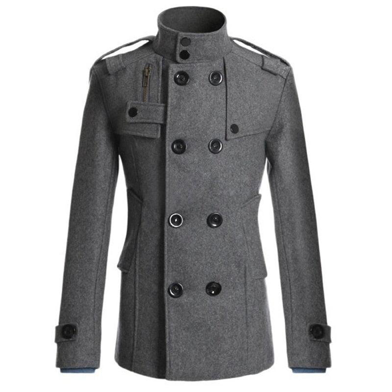 Latest Autumn British Style Long Coat - Men Double Breasted Windproof Warm Slim Trench Casual Plus Size Overcoat Jackets (D100)(TM4)(CC1) - Deals DejaVu