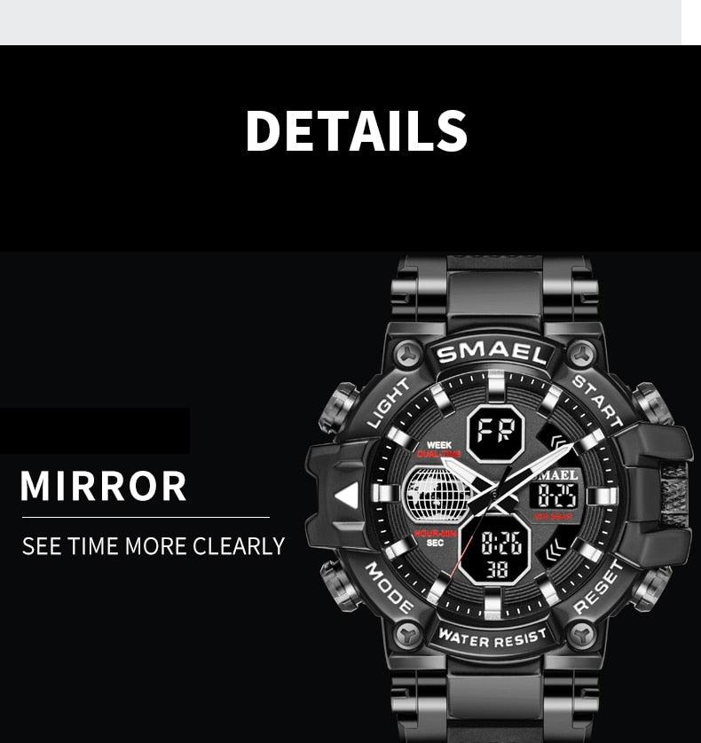 Sport Watches - Men Watch Military Army 50M Waterproof Auto Date Alarm Clock 8027 Quartz (MA9)(RW)(1U84)