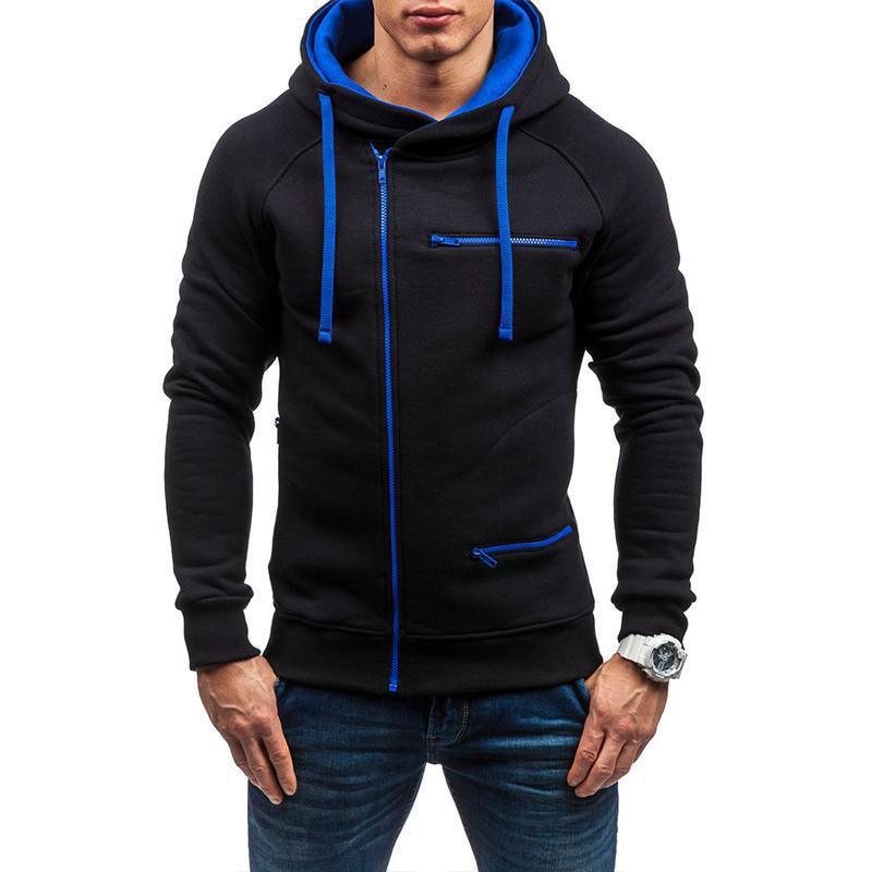 Fashion Brand Men's Hoodies - Spring Autumn Male Casual Hoodies Sweatshirts -Men's Zipper Solid Color Hoodies (TM5)(CC1)(1U100)