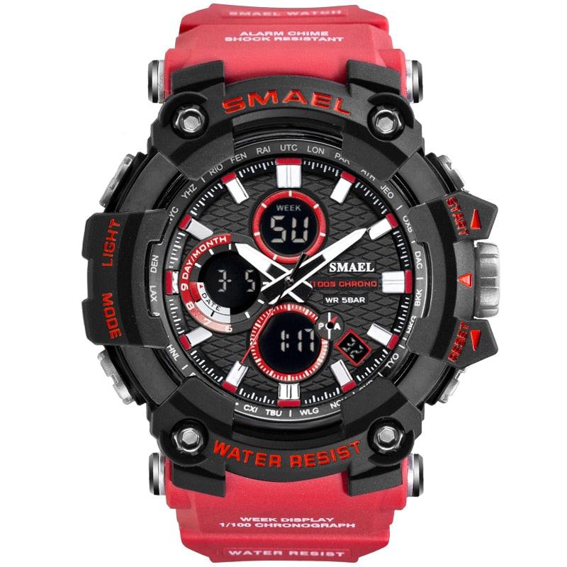 Sport Watch Dual Time Men Watches - 50m WaterproofMale Clock Military Watches - 1802D - Watches Gifts (MA9)(RW)(1U84)