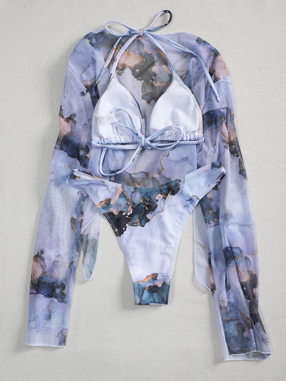 New Print Sport Bandeau Push up Bikinis - Sexy Marble Women Swimsuit High Waist Swimwear Women bathing suit Beach wear (TB8D)(1U26)(F26) - Deals DejaVu