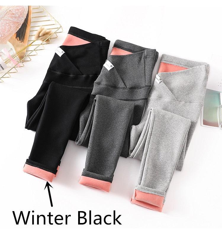 New Autumn Winter Skinny Maternity Legging - Across V Low Waist Belly Legging for Pregnant Women Cotton Pregnancy Pencil Pants (2Z7)(7Z2)(1U4)