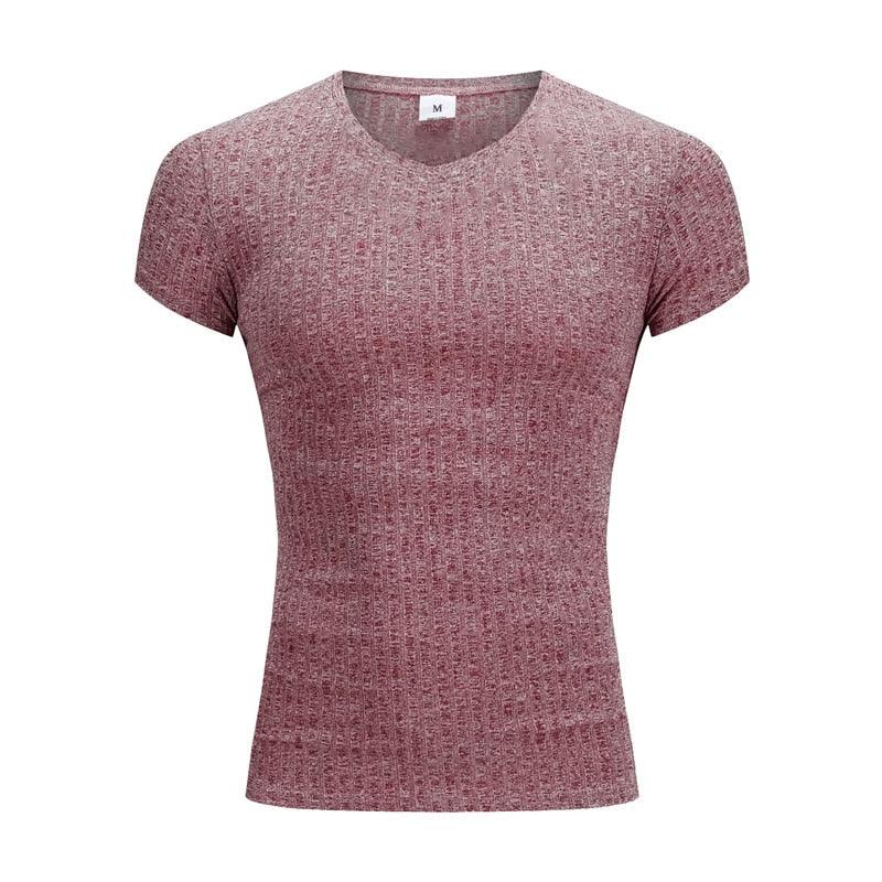 Great Men V Neck Short Sleeve T Shirt - Fitness Slim Fit Sports Strips T-shirt - Male Solid Fashion Tees Tops Summer (TM8)(1U8)(TM7)(1U101)(1U100)