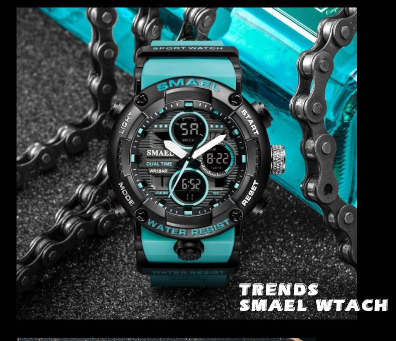 Sport Watch Men Waterproof LED Digital Watches - Stopwatch 8038 - Men Watches Quartz (MA9)(RW)(1U84)