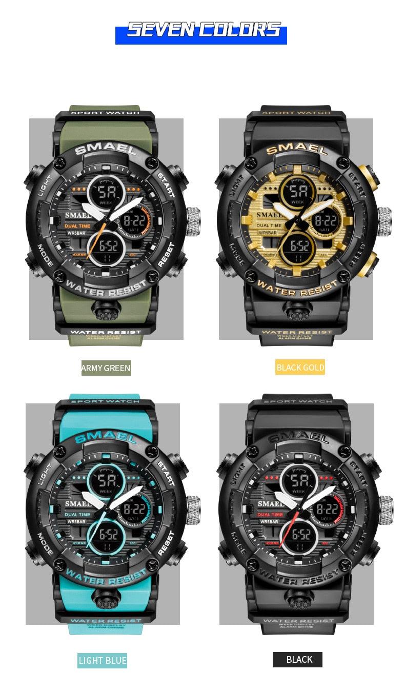 Sport Watch Men Waterproof LED Digital Watches - Stopwatch 8038 - Men Watches Quartz (MA9)(RW)(1U84)