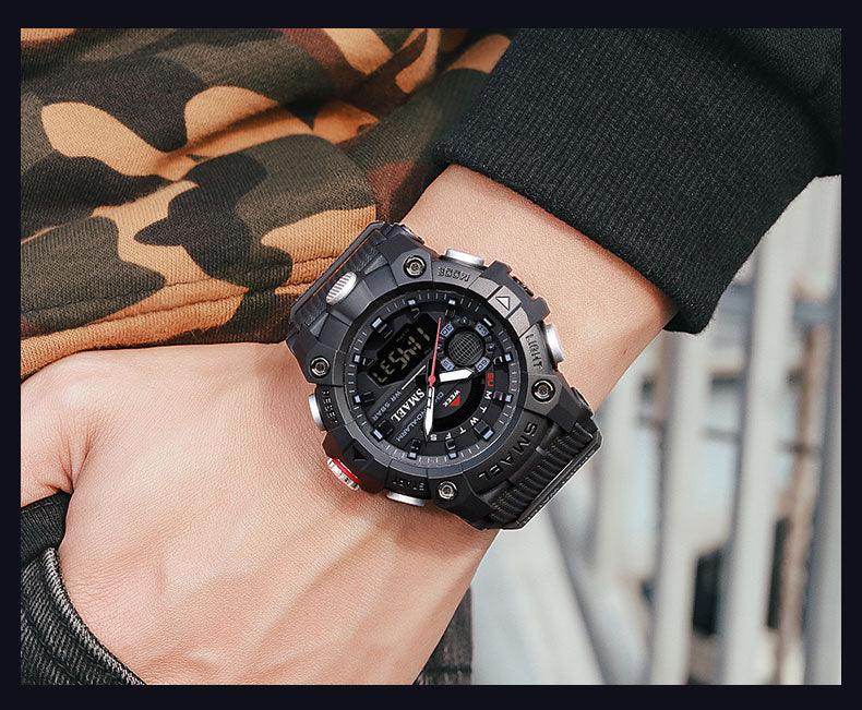 Military Watches - Men Sport Watch - New 50M Waterproof Wristwatch Stopwatch Alarm LED Light (MA9)(RW)(1U84)