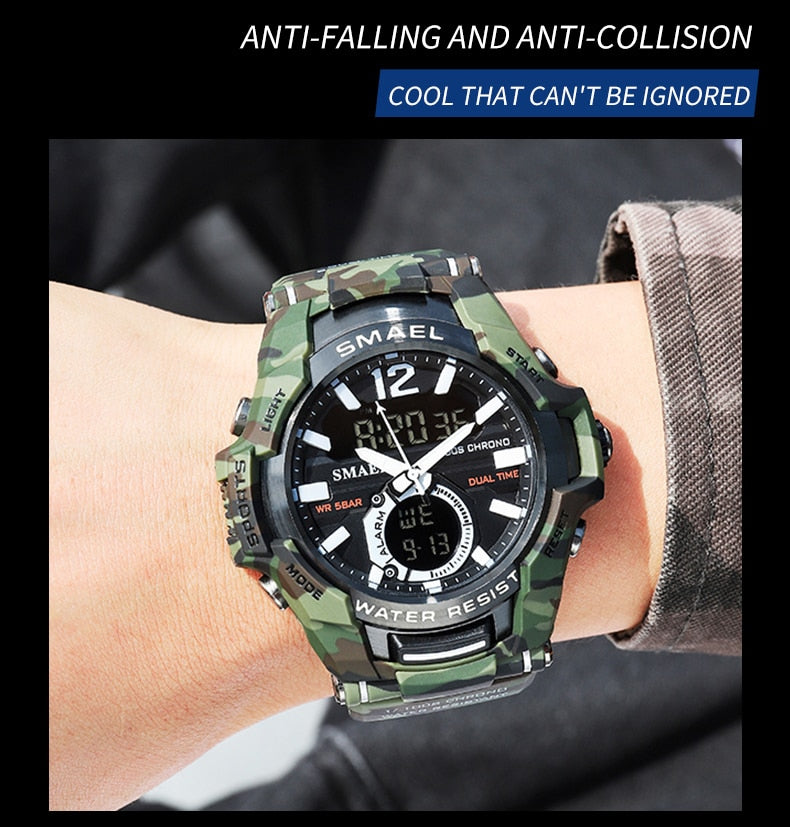 Men Watches - Sport Watch Waterproof 50M Wristwatch Relogio Masculino Militar 1805 Men's Clock (MA9)(RW)(1U84)