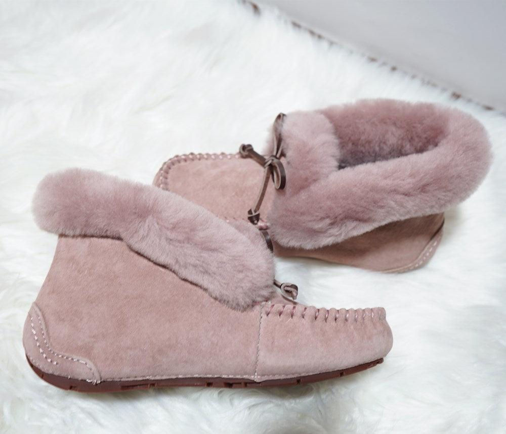 Amazing 100% Genuine Leather waterproof women flat shoes - comfortable winter warm natural fur snow shoes fashion non-slip (FS)(CD)(1U40)(1U38)(1U107)