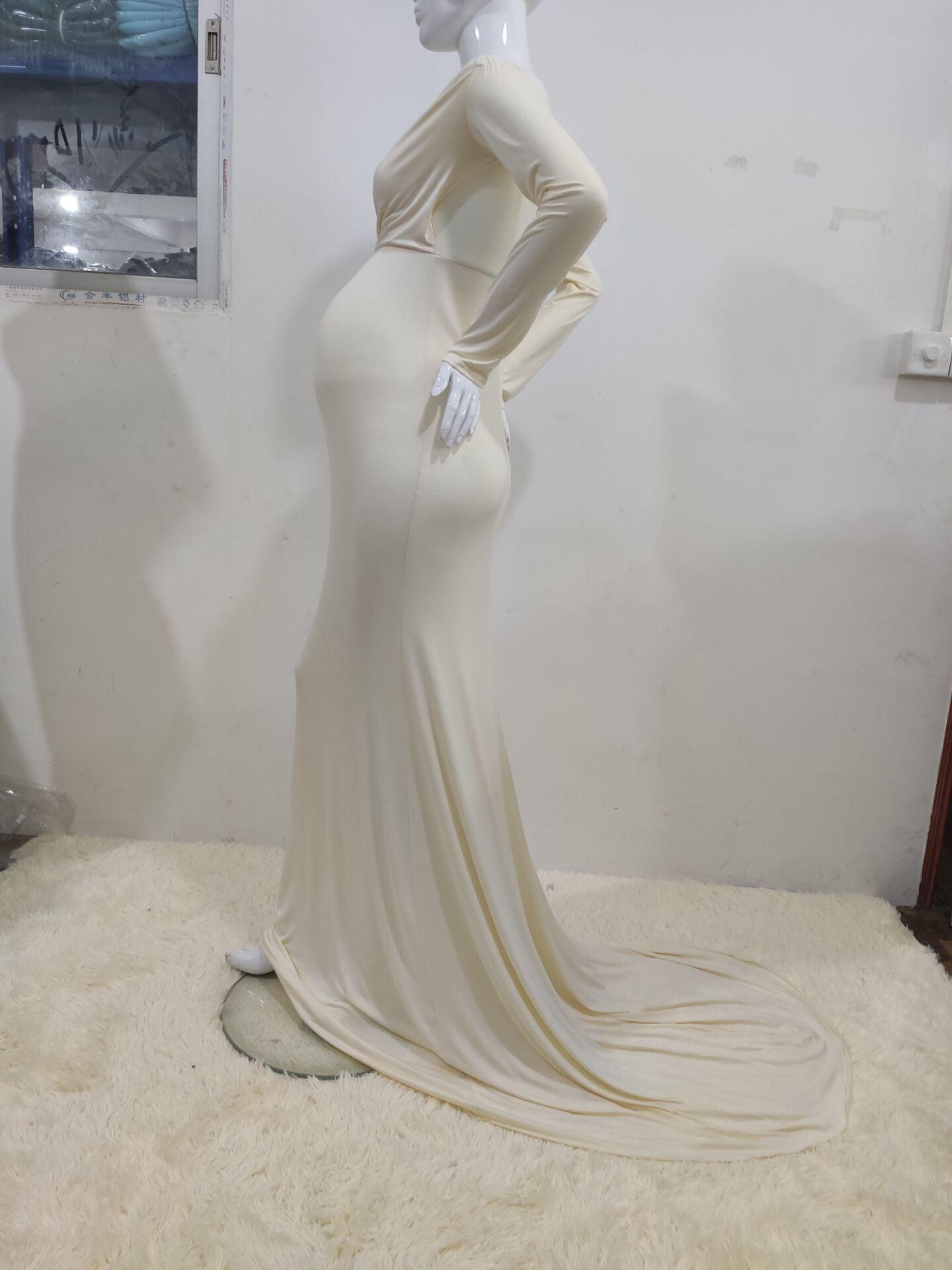 Pregnant Women Sexy Long Dresses - 100% Cotton Maternity V-Neck Maxi Gown Pregnancy Baby Shower Dress Photography Props Clothing (Z6)(1Z1)(2Z1)(3Z1)(7Z1) - Deals DejaVu