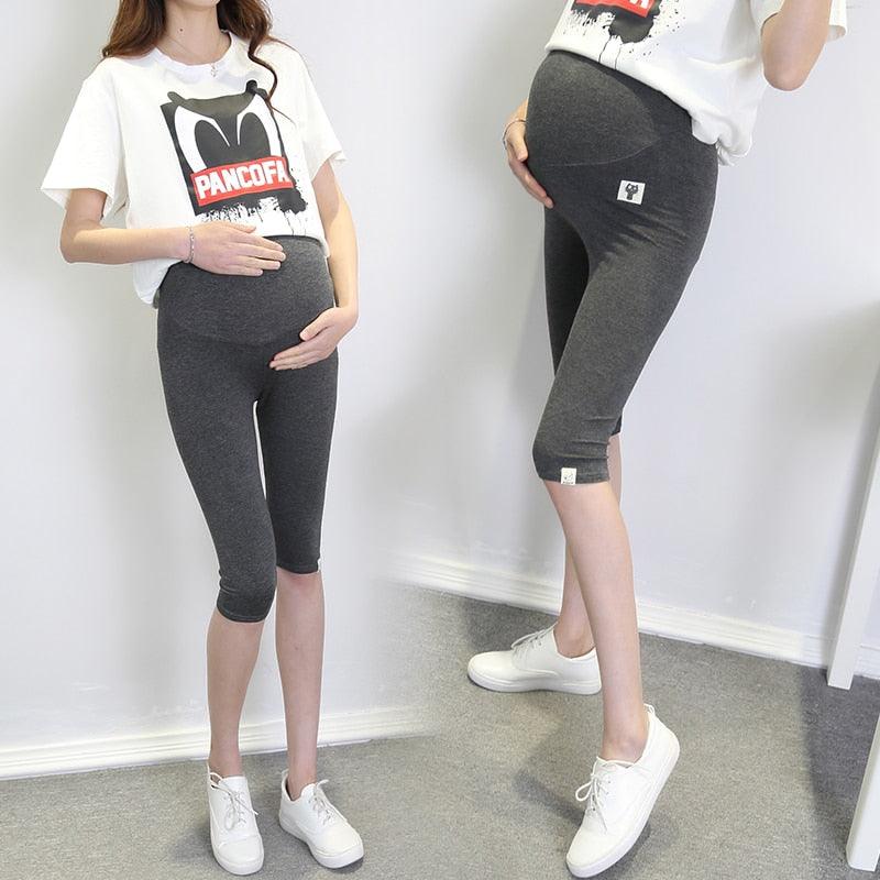 Trending Summer Thin Modal Maternity Short - Legging Elastic Waist Belly Capris Pants - Clothes for Pregnant Women (2Z7)(7Z2)(1U4)