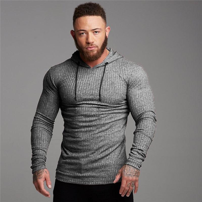 New Fashion Men's Hooded T-shirt - Slim Fit Sweaters Knittwear Mens Long Sleeve Pullovers (TM5)(CC1)(1U100)(TM7)(1U101)(1U100)
