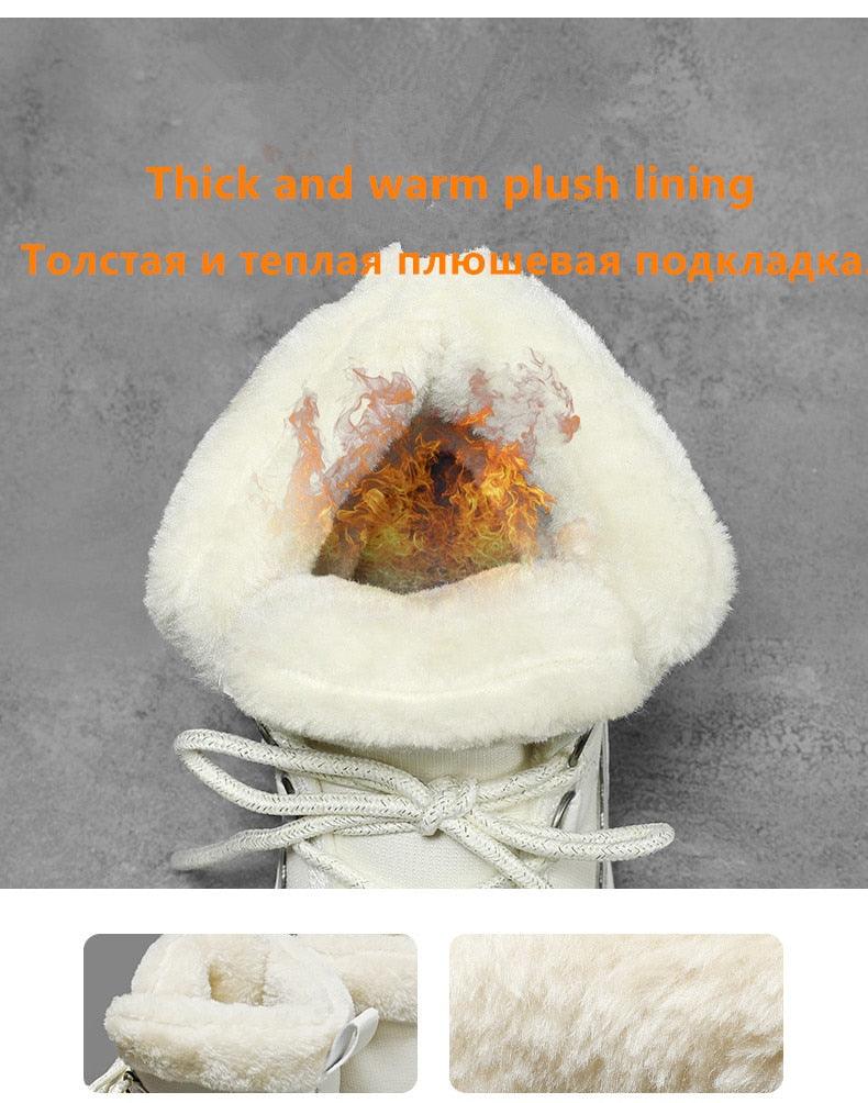 Snow Boots Outdoor Non-slip Sneakers - Plush Warm Woman Waterproof Winter Boots - Women Platform Ankle Boots (BB2)(CD)(WO4)(BB5)(F38)(3U38) - Deals DejaVu