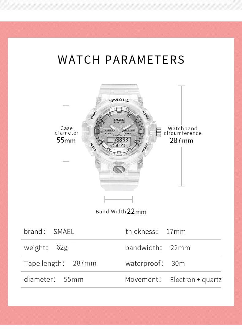 Woman Watch Quartz - Sports Watches Kids 50M Waterproof Wristwatches - Jelly Starp Clock 8025 Children Clocks Lady Watch Women (RW)(1U82)(1U84)(1U48)