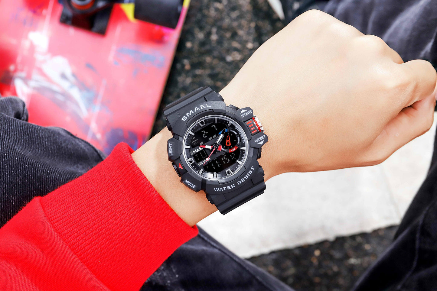 Military Watch For Men 50M Waterproof Clocks Luminous - Hands Digital Wristwatches Black Gold (MA9)(RW)(1U84)