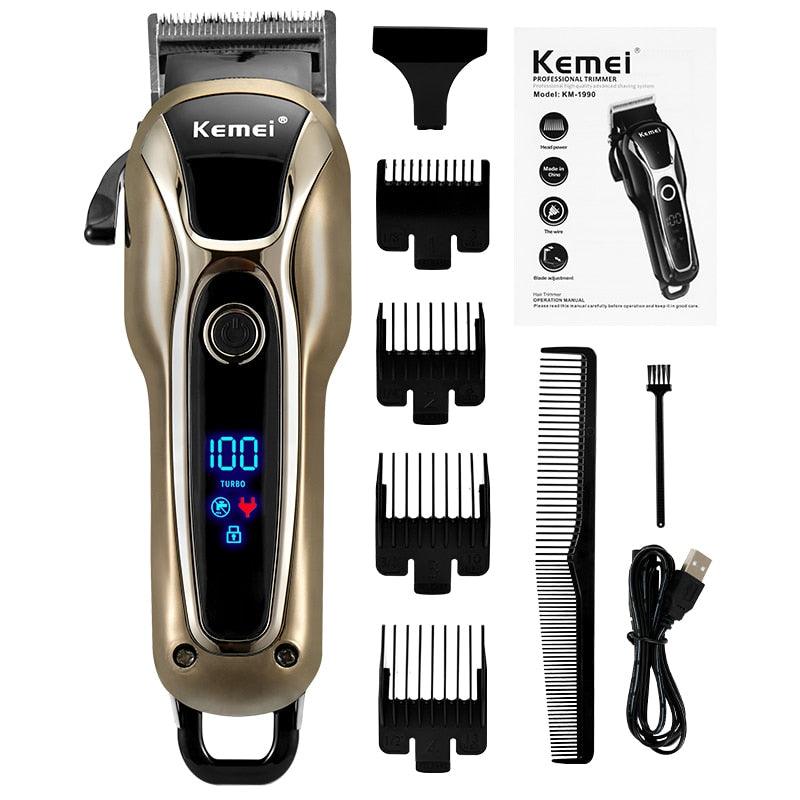 Professional Barber Hair Clipper - Rechargeable Electric T-Outliner Finish Cutting Machine - Beard Trimmer Shaver Cordless Corded (BD6)(1U45)(F45)