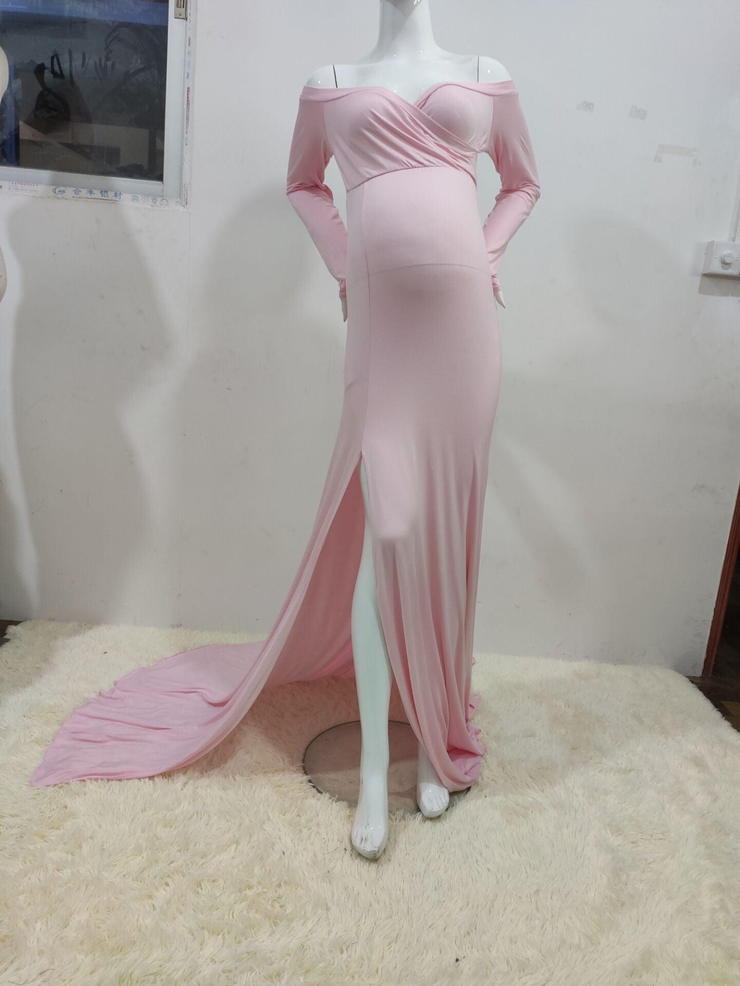Maternity White Photo Dress - Pregnant Women Mermaid Sexy Gown Pregnancy Dress (1U5)(Z6)(Z8)(1Z1)(2Z1)(3Z1)(4Z1)(7Z1)