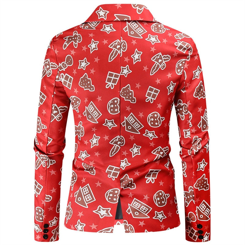 Men's Christmas Coat - Red, Green, Black Men Blazer Jackets (T2M)(CC5) - Deals DejaVu