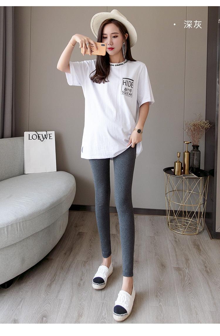 New Autumn Winter Skinny Maternity Legging - Across V Low Waist Belly Legging for Pregnant Women Cotton Pregnancy Pencil Pants (2Z7)(7Z2)(1U4)