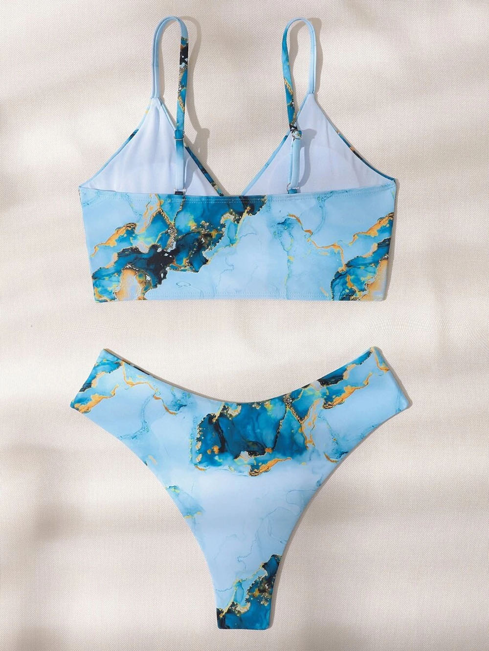 New Print Sport Bandeau Push up Bikinis - Sexy Marble Women Swimsuit High Waist Swimwear Women bathing suit Beach wear (TB8D)(1U26)(F26) - Deals DejaVu