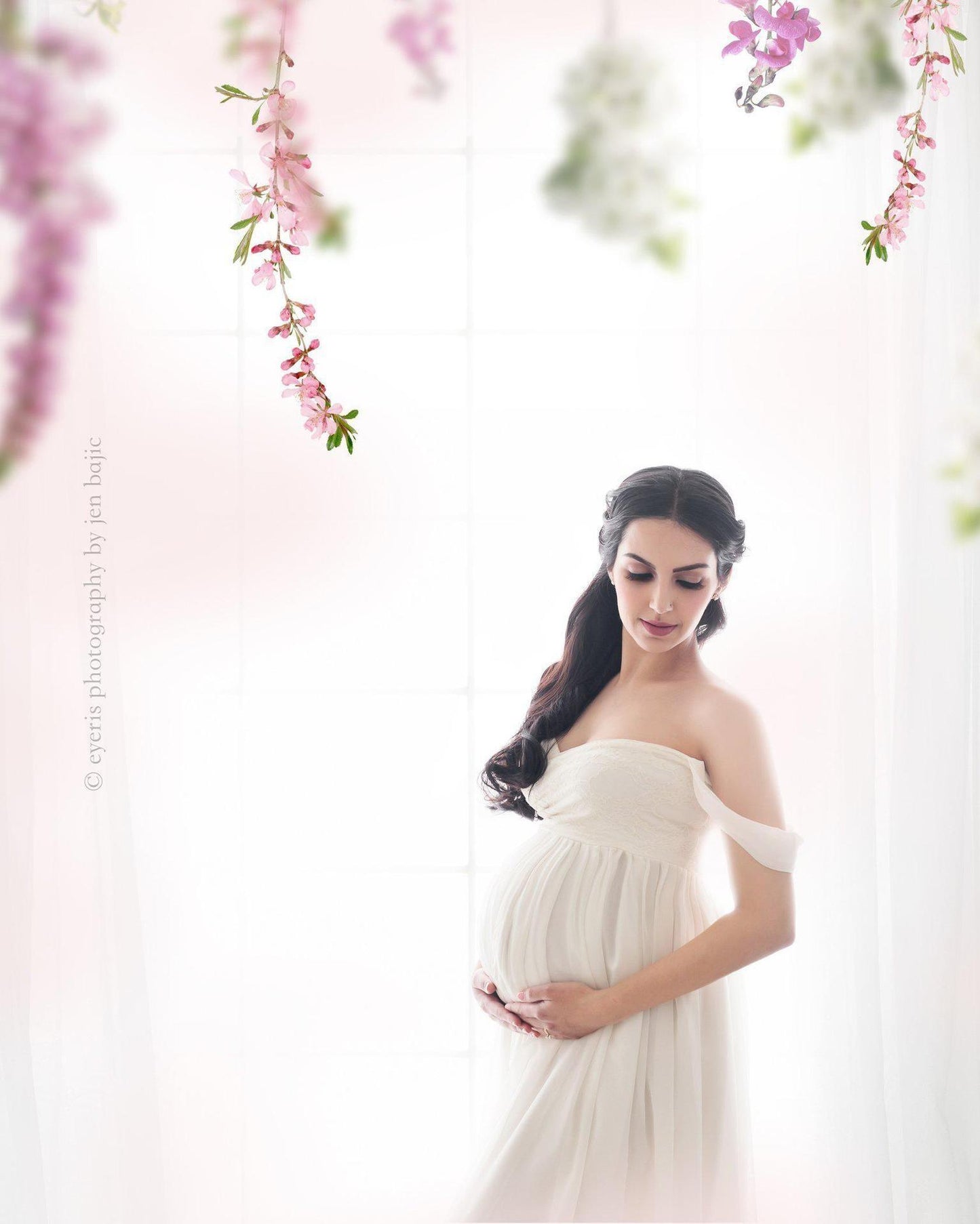Great White Maternity Dresses For Photography Gown - Baby Shower Dresses -Prenatal Photo Clothes Chiffon Floor(1U5)(Z6)(Z8)(1Z1)(2Z1)(3Z1)(4Z1)(7Z1)