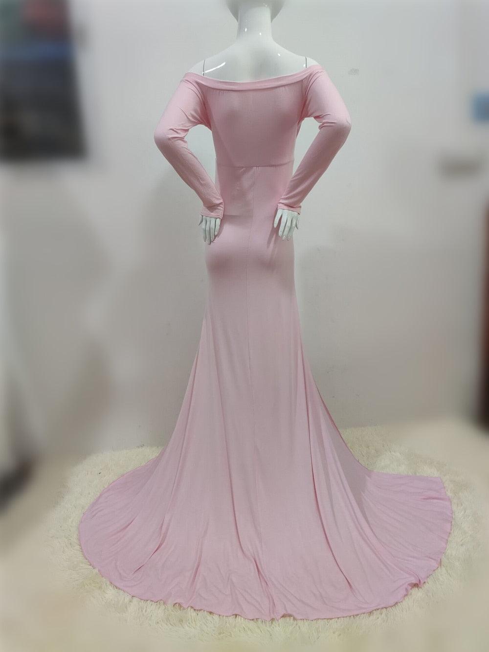Sexy Maternity Dresses - For Photo Shoot Maxi Gown Split Side Women Pregnant Photography Props (1U5)(Z6)(Z8)(1Z1)(2Z1)(3Z1)(4Z1)(7Z1)