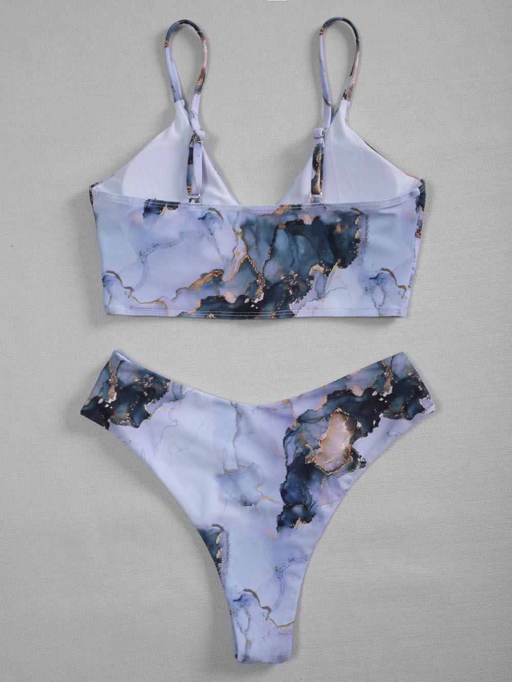 New Print Sport Bandeau Push up Bikinis - Sexy Marble Women Swimsuit High Waist Swimwear Women bathing suit Beach wear (TB8D)(1U26)(F26) - Deals DejaVu