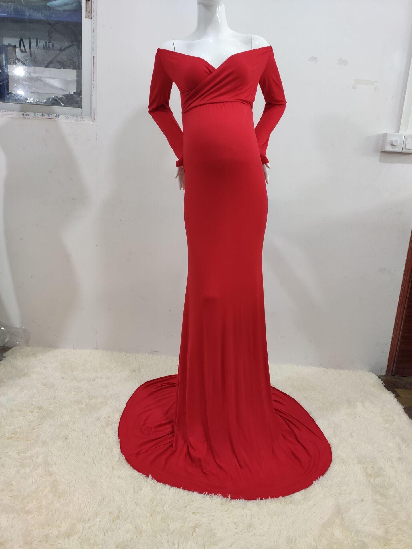 Pregnant Women Sexy Long Dresses - 100% Cotton Maternity V-Neck Maxi Gown Pregnancy Baby Shower Dress Photography Props Clothing (Z6)(1Z1)(2Z1)(3Z1)(7Z1) - Deals DejaVu