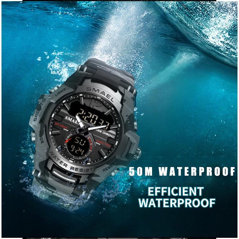 Men Watches - Sport Watch Waterproof 50M Wristwatch Relogio Masculino Militar 1805 Men's Clock (MA9)(RW)(1U84)