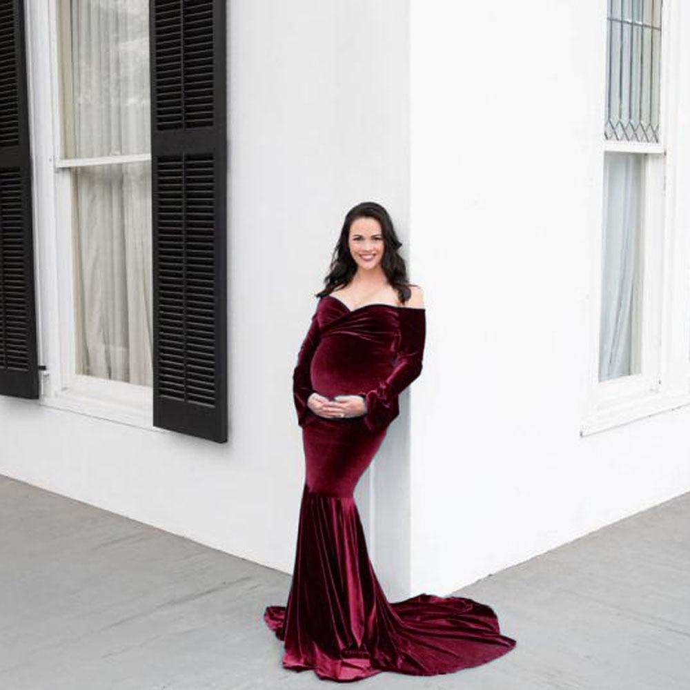 Trending Shoulderless Maternity Dresses For Photo Shoot -Sexy Long Pregnancy Dress - Maxi Gown Photography(1U5)(Z6)(Z8)(1Z1)(2Z1)(3Z1)(4Z1)(7Z1)