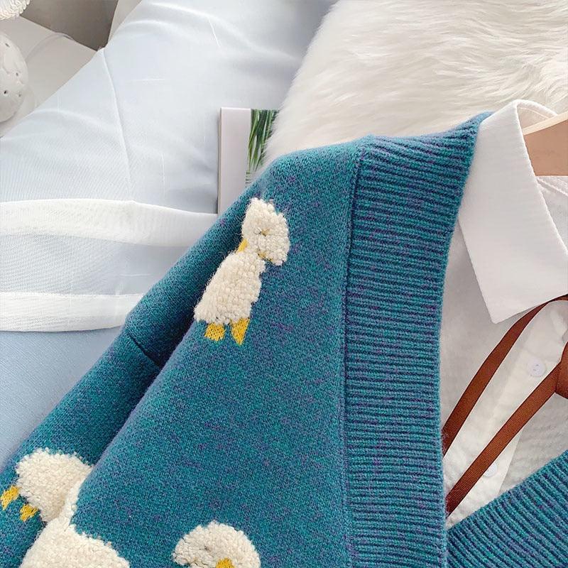 Trending Women Winter Knit Sweater Coat - V Neck Sheep Cardigans Christmas Sweaters Warm Knitwear Sueter Mujer Long Jacket (TP4)(TB8C)(BCD4)(1U23) - Deals DejaVu