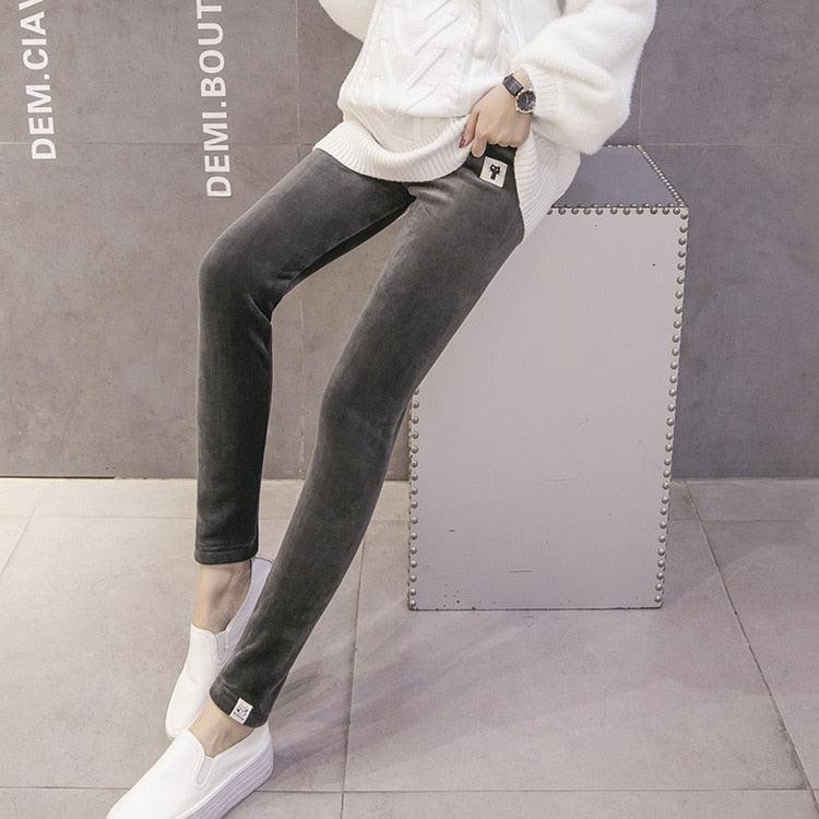 New Velvet Maternity Leggings Pants For Pregnant Women - Warm Winter Maternity Clothes -Thickening Pregnancy Trousers Clothing (2Z7)(7Z2)(1U4)