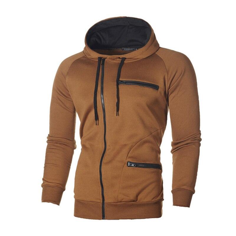 Fashion Brand Men's Hoodies - Spring Autumn Male Casual Hoodies Sweatshirts -Men's Zipper Solid Color Hoodies (TM5)(CC1)(1U100)