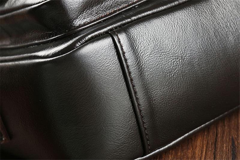 Amazing Vintage Men Genuine Leather Shoulder Bag - Mens Messenger Bags - Male Crossbody Handbag Tote Bags Business Casual Bags For Men (3MA1)(LT4)(1U78) - Deals DejaVu