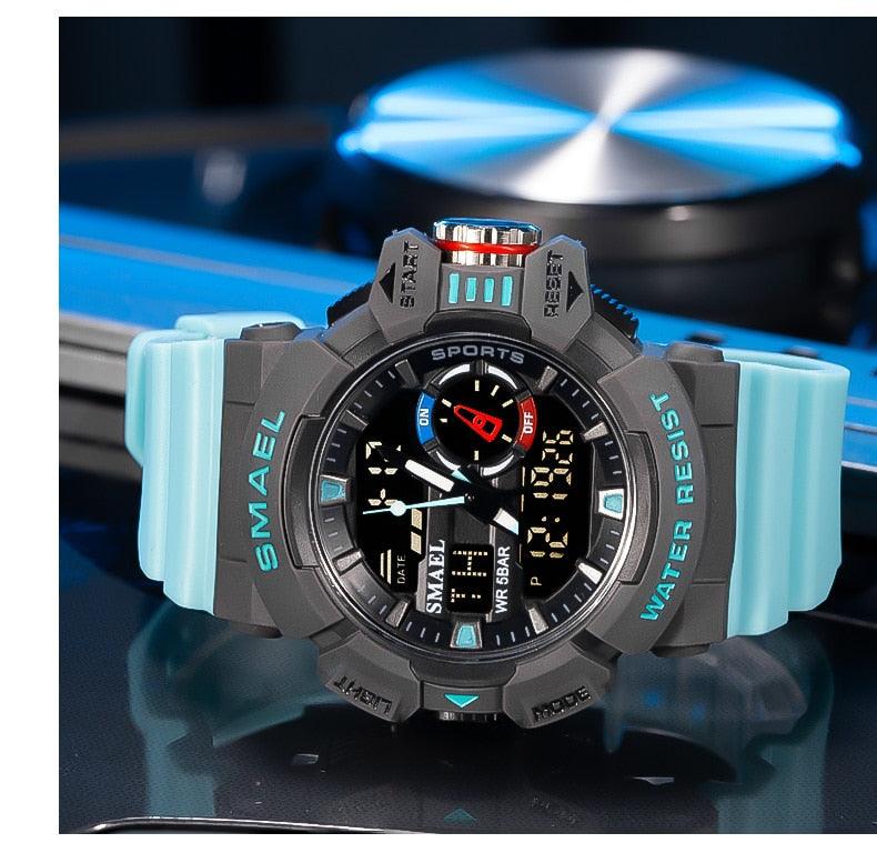 Military Watch For Men 50M Waterproof Clocks Luminous - Hands Digital Wristwatches Black Gold (MA9)(RW)(1U84)