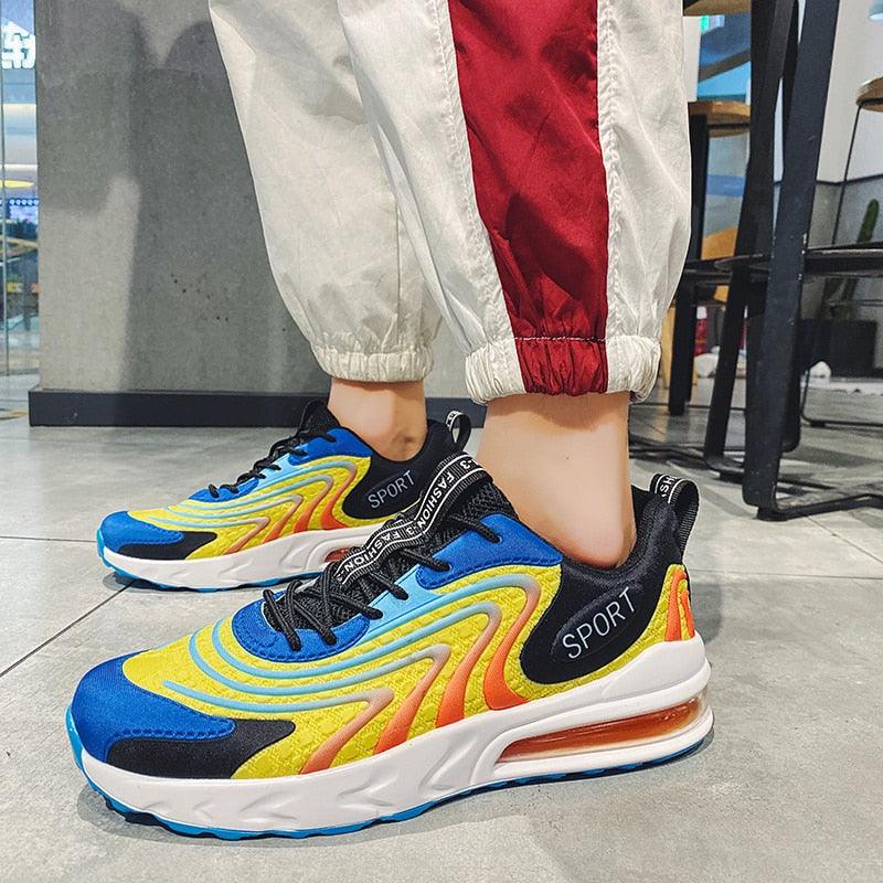 Cool New Men Chunky Sneakers Lace-up Flat Casual Shoes with Platform - Stylish Mixed Color Breathable Adult Male Tenis Footwear (MSC3)(MSC7)(MSA1)(MCM)(MSA2)(1U12) - Deals DejaVu