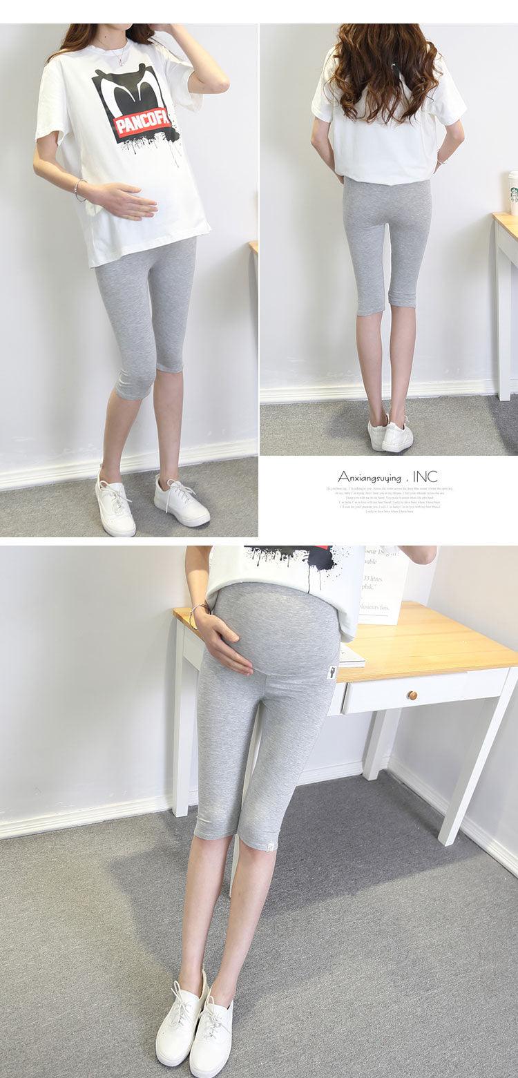 Trending Summer Thin Modal Maternity Short - Legging Elastic Waist Belly Capris Pants - Clothes for Pregnant Women (2Z7)(7Z2)(1U4)
